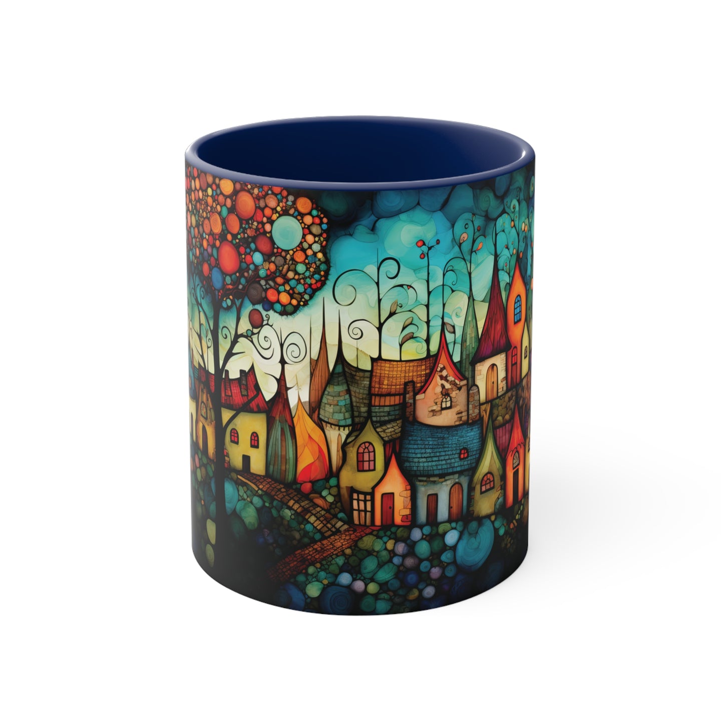 Colorful Village Fantasy Coffee Mug, 11oz