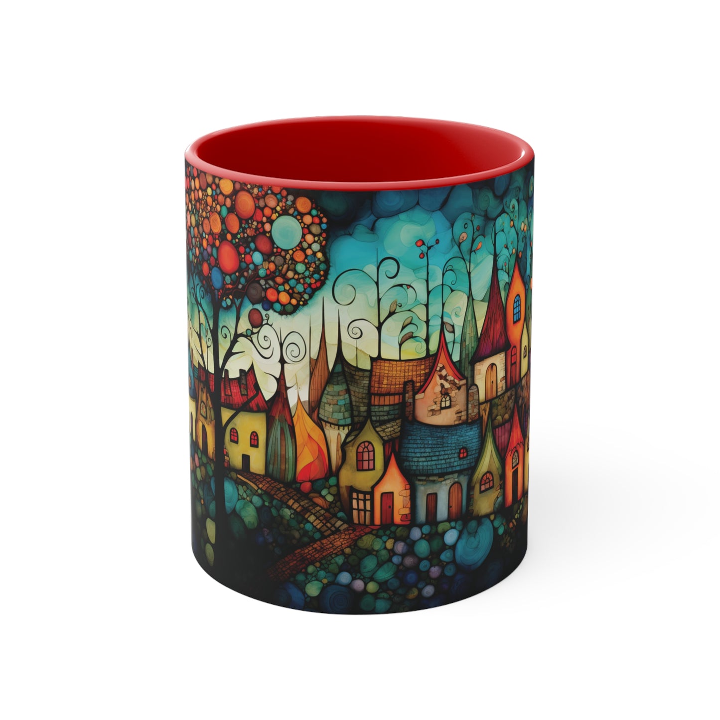 Colorful Village Fantasy Coffee Mug, 11oz