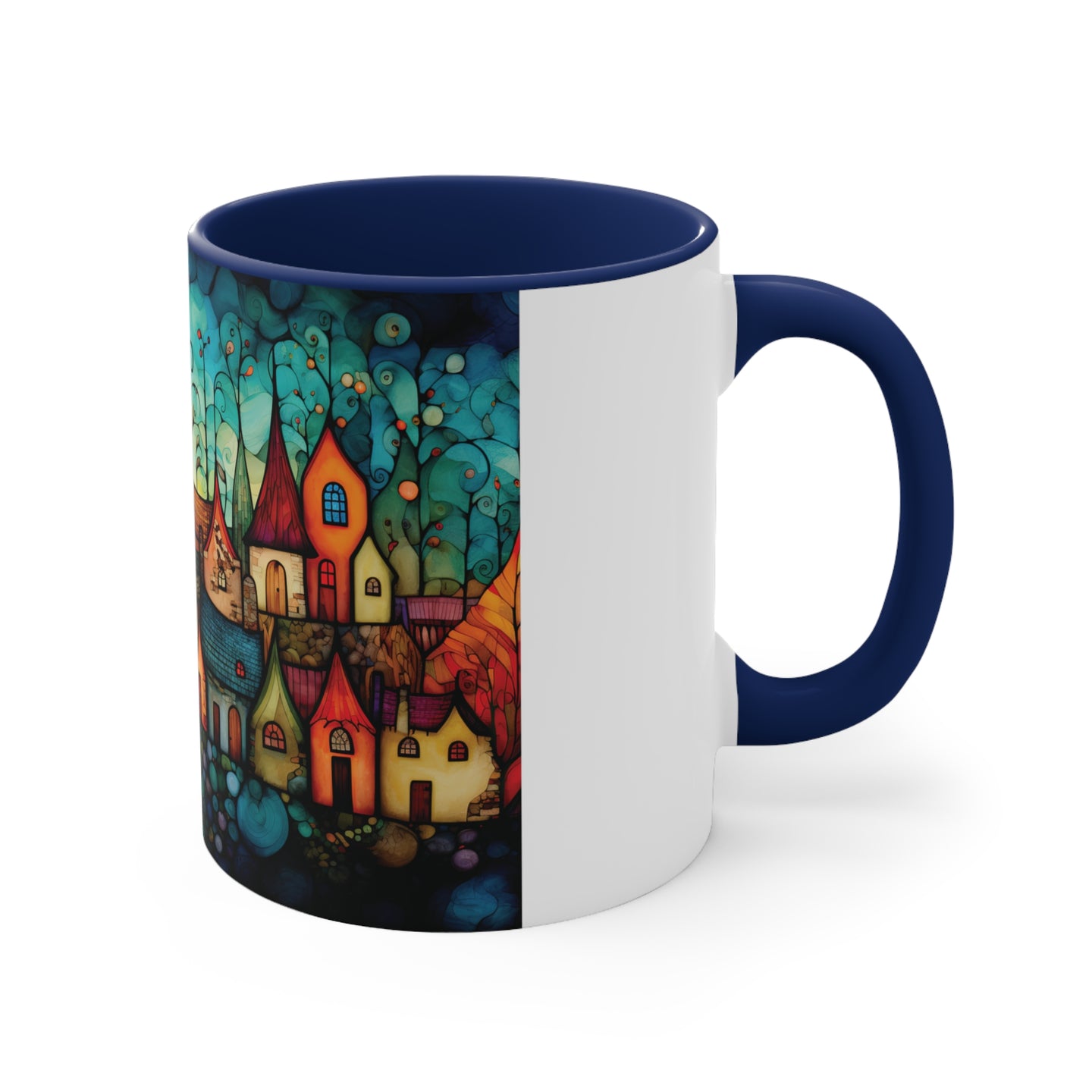 Colorful Village Fantasy Coffee Mug, 11oz