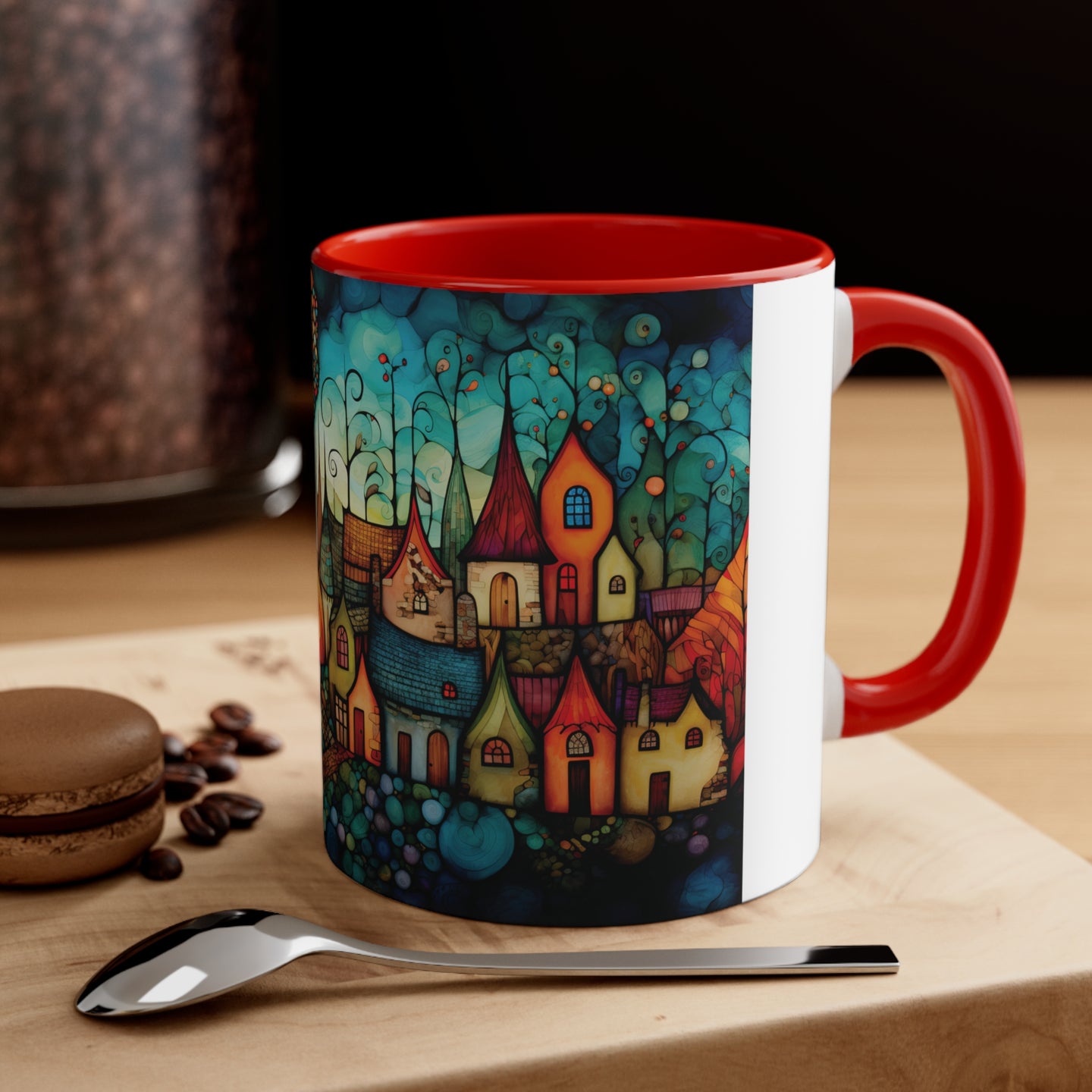 Colorful Village Fantasy Coffee Mug, 11oz