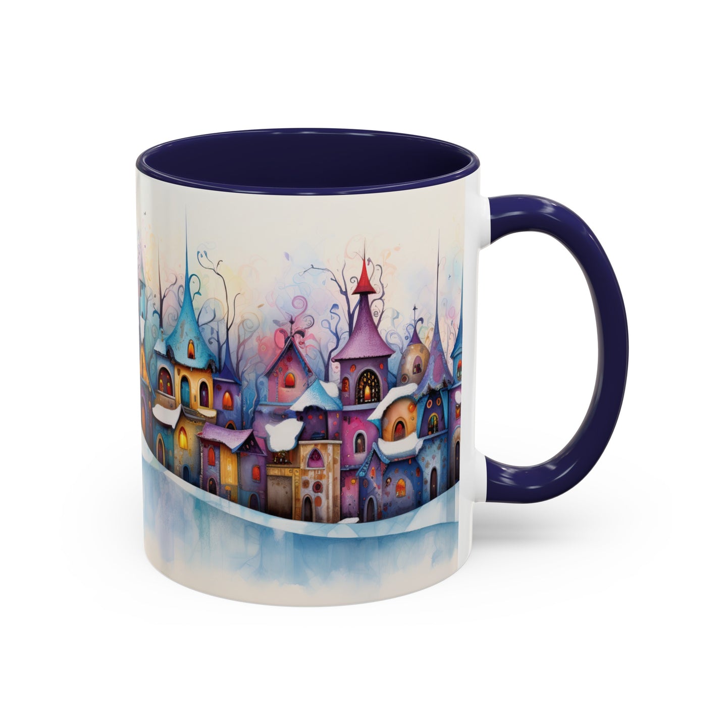 Pastel Winter Village Coffee Mug, 11oz