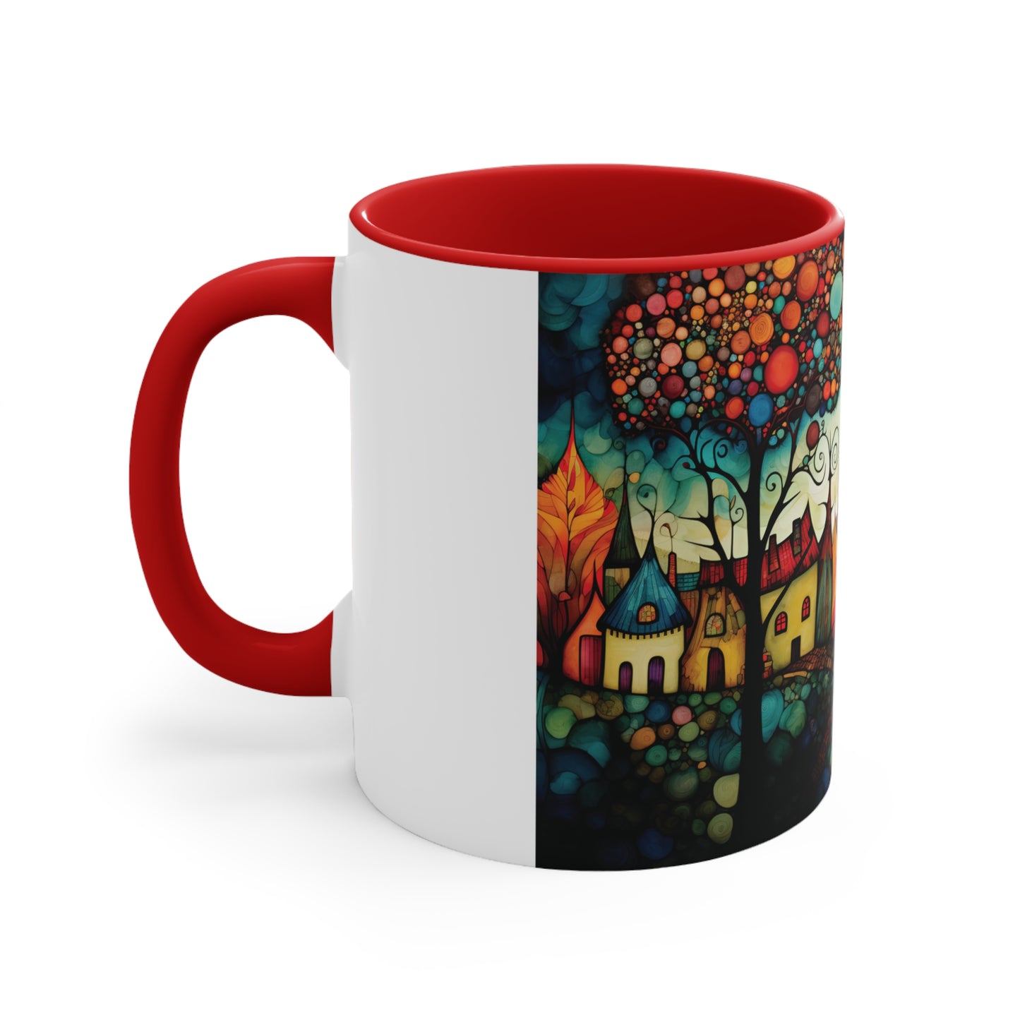 Colorful Village Fantasy Coffee Mug, 11oz