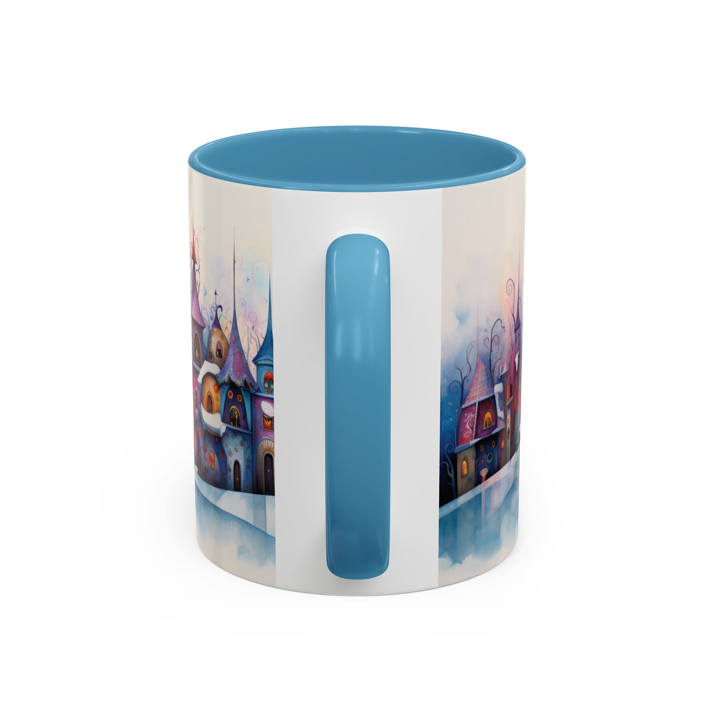 Pastel Winter Village Coffee Mug, 11oz