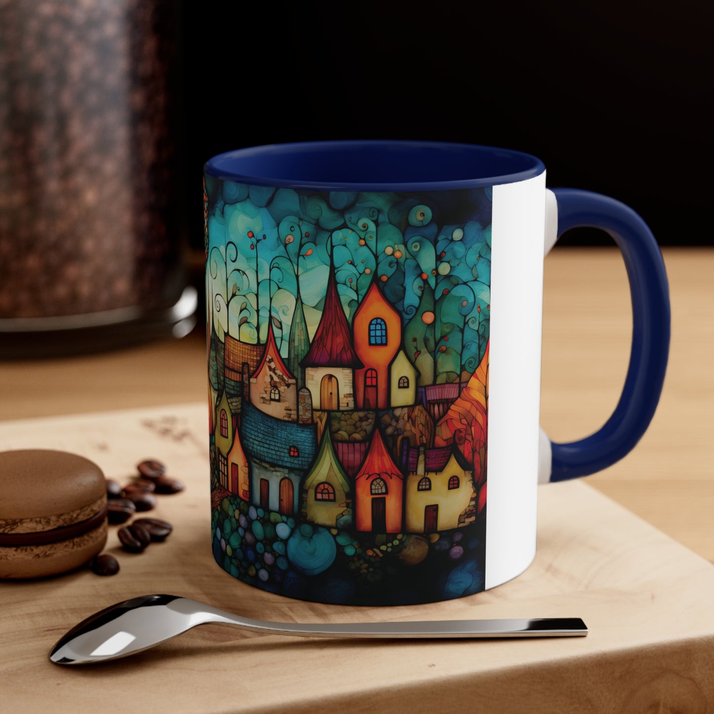 Colorful Village Fantasy Coffee Mug, 11oz