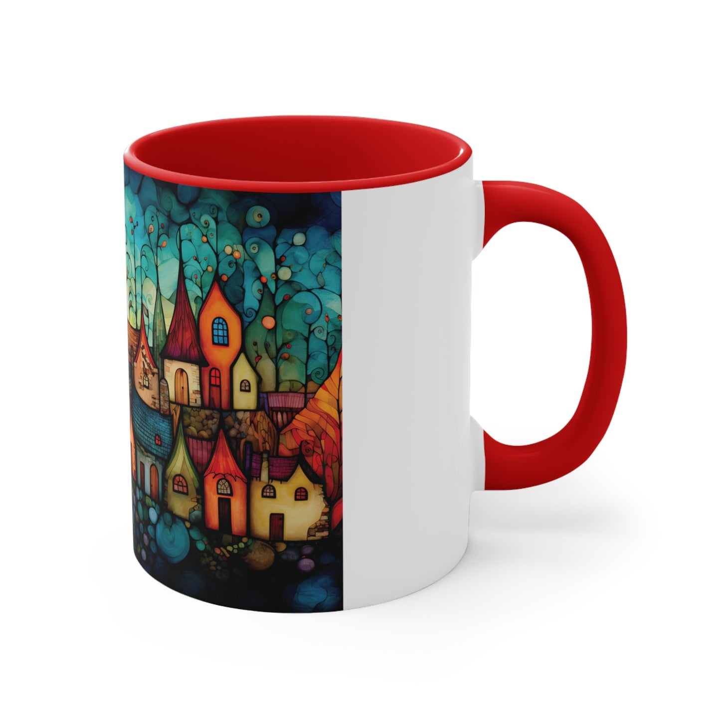 Colorful Village Fantasy Coffee Mug, 11oz