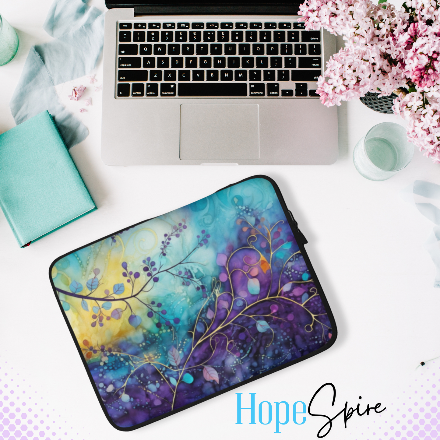 Enchanting Blue Tree Branches Laptop Sleeve