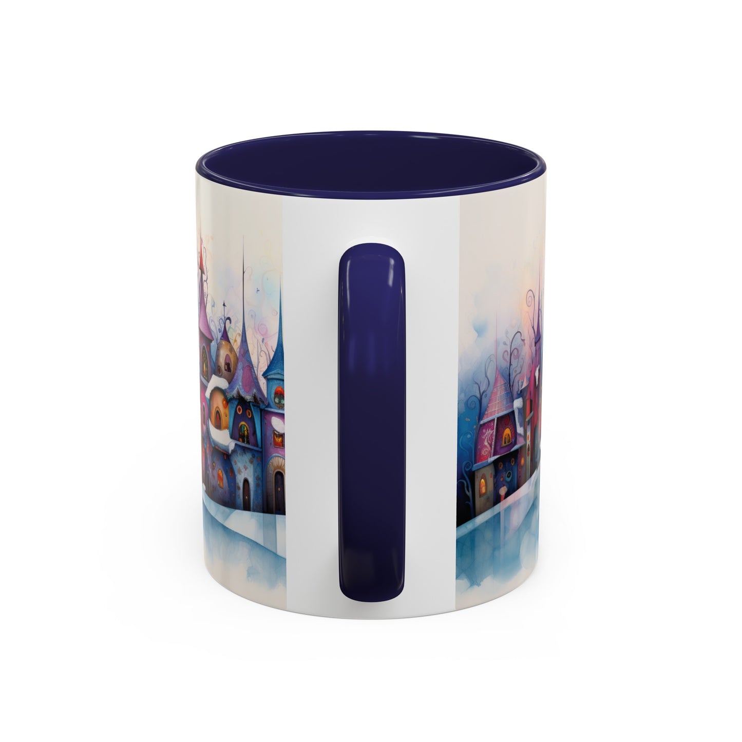 Pastel Winter Village Coffee Mug, 11oz