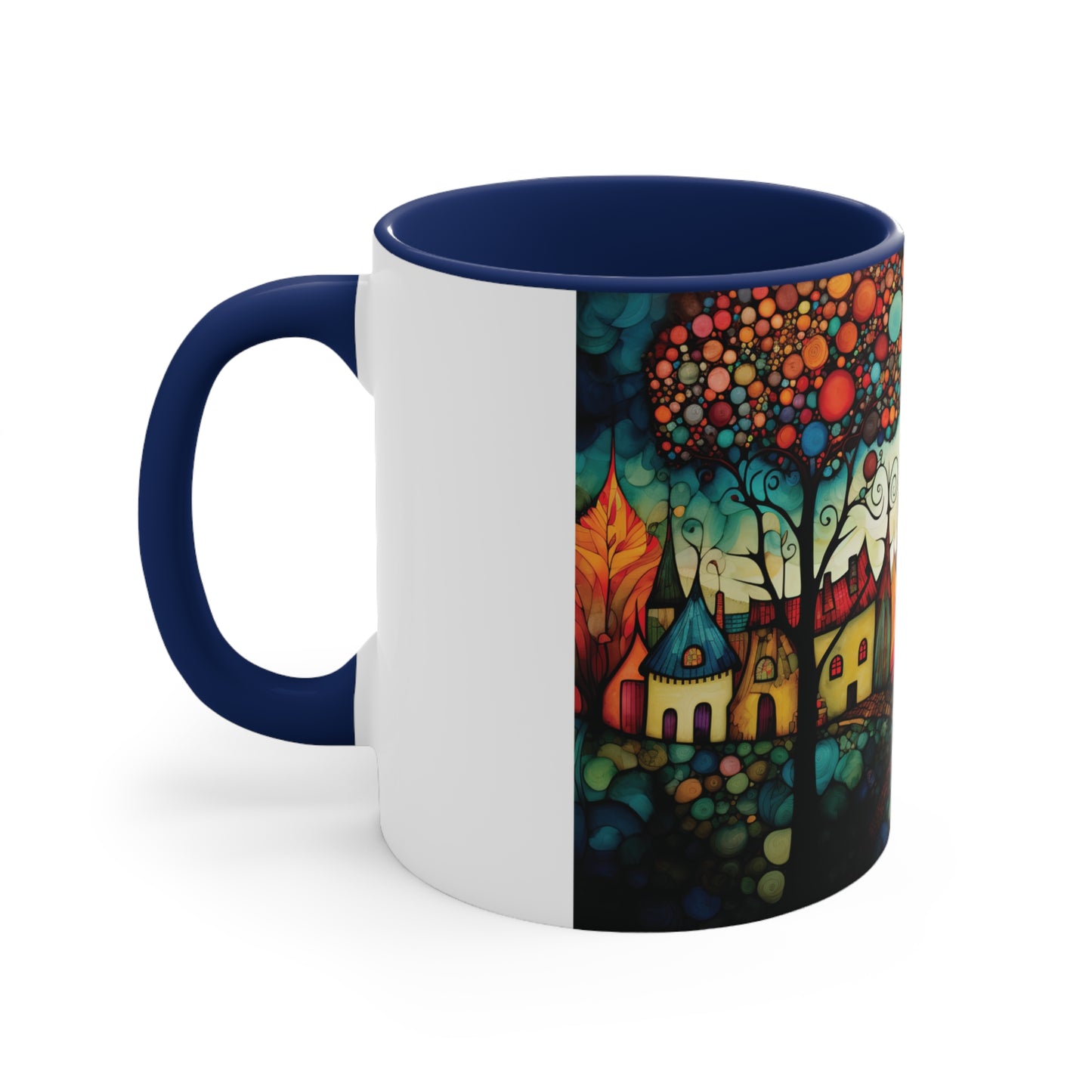 Colorful Village Fantasy Coffee Mug, 11oz