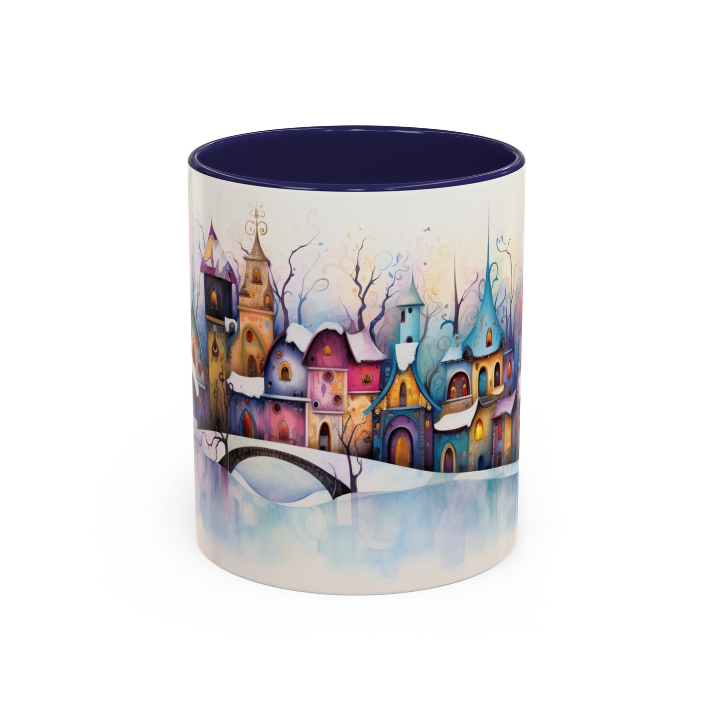 Pastel Winter Village Coffee Mug, 11oz