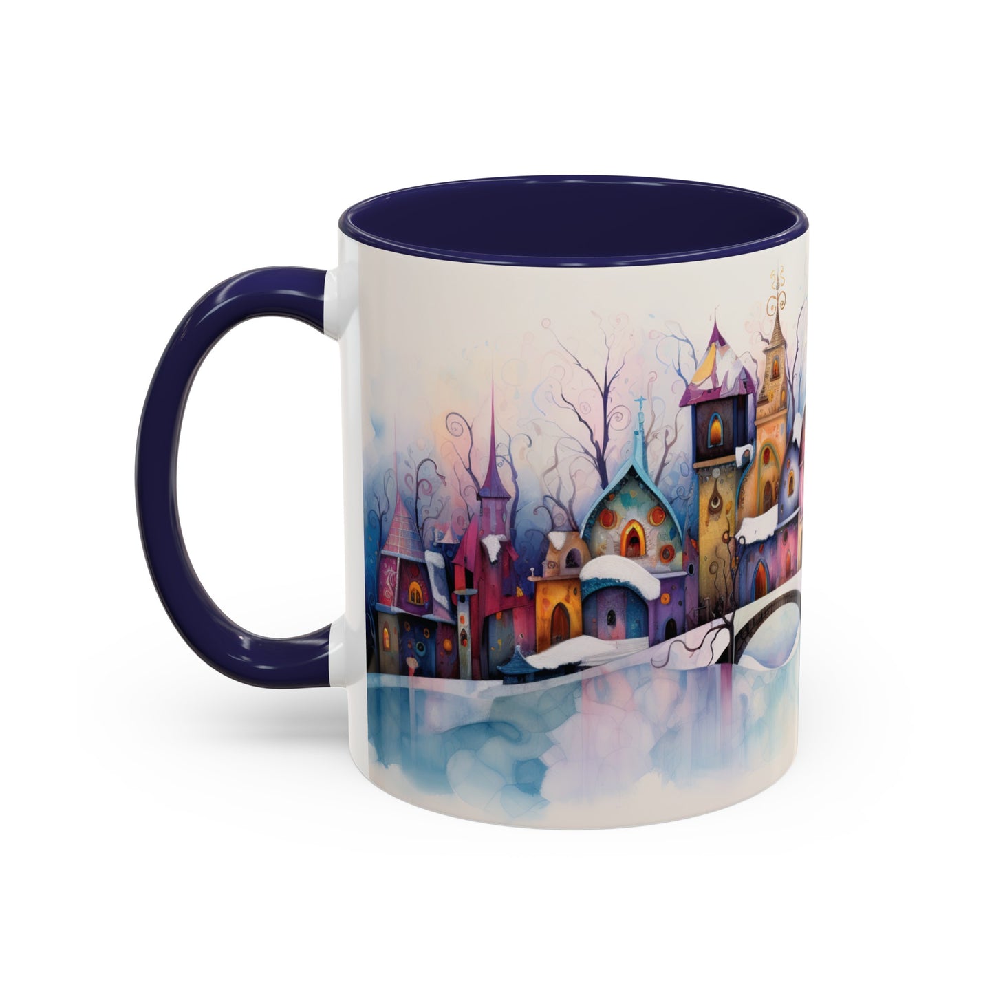 Pastel Winter Village Coffee Mug, 11oz