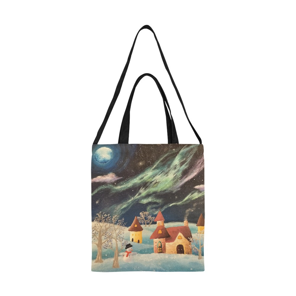 Snowy Holiday Canvas Tote Bag