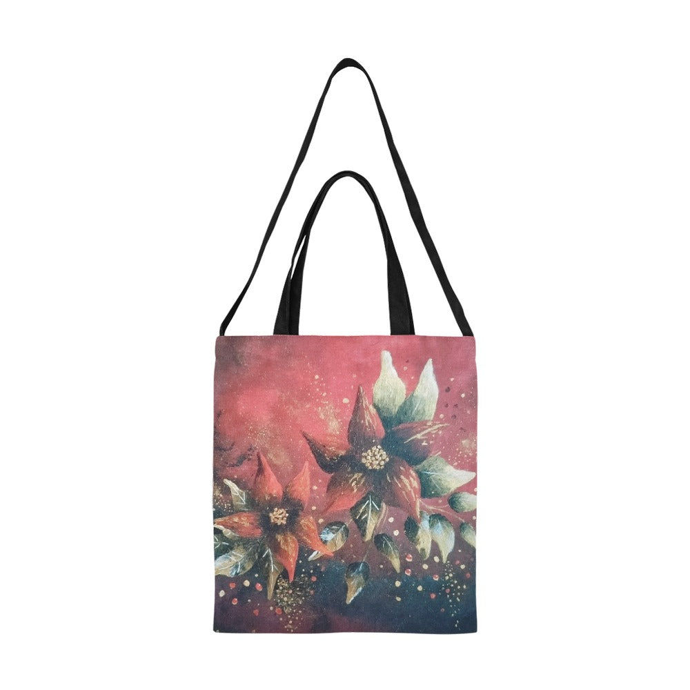 Poinsettia Elegance Canvas Tote Bag