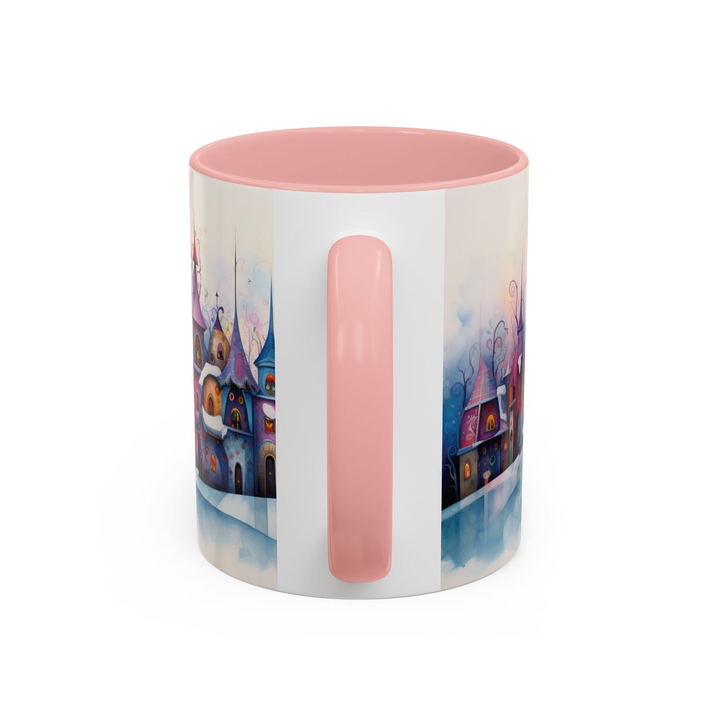 Pastel Winter Village Coffee Mug, 11oz