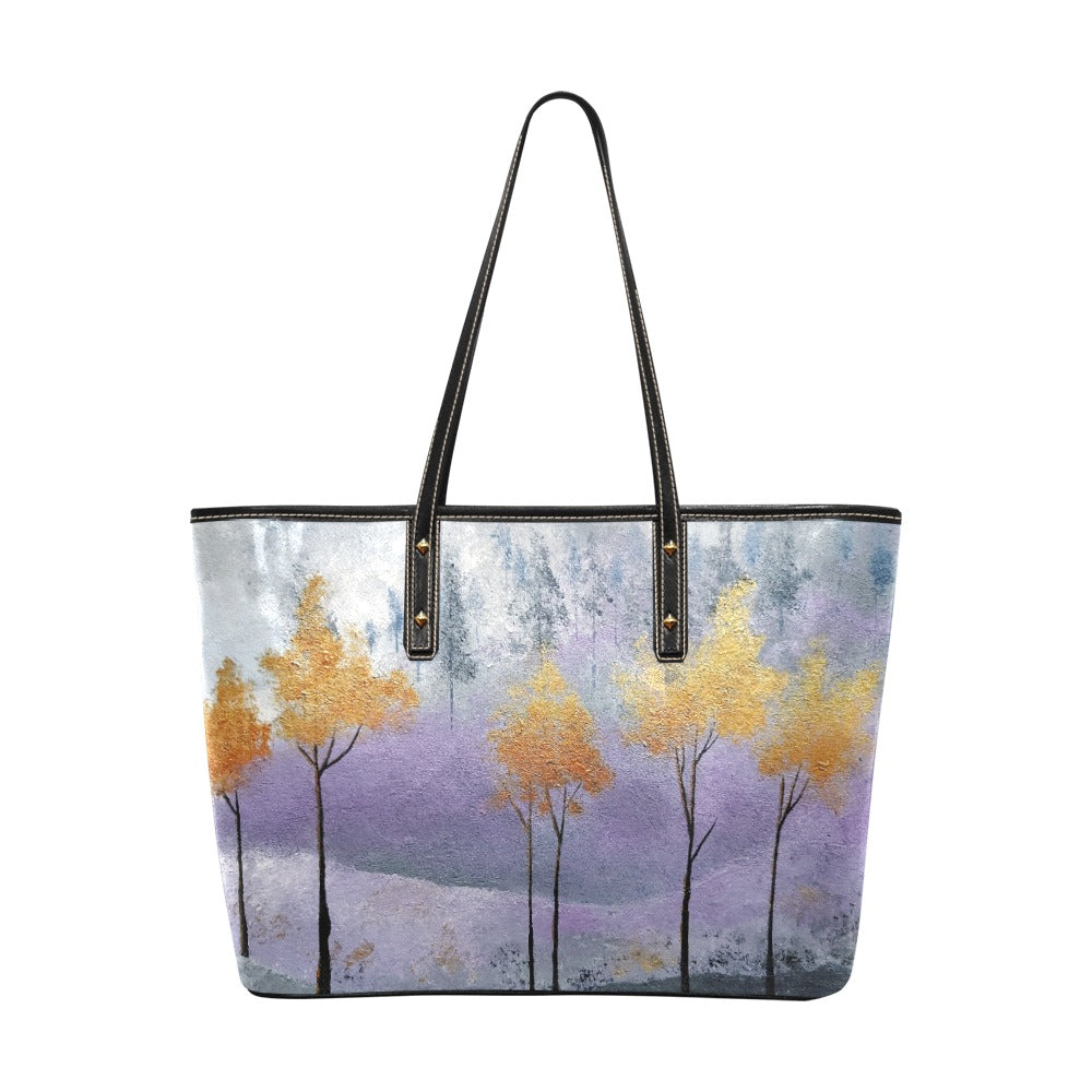 Foggy Forest PU Leather Handbag