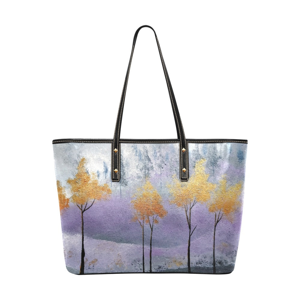 Foggy Forest PU Leather Handbag