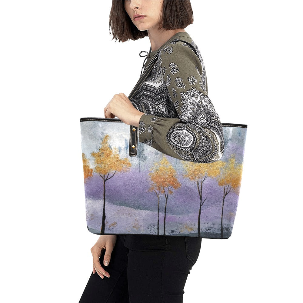 Foggy Forest PU Leather Handbag