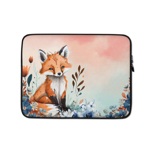 Fox and Wild Flowers Laptop Sleeve