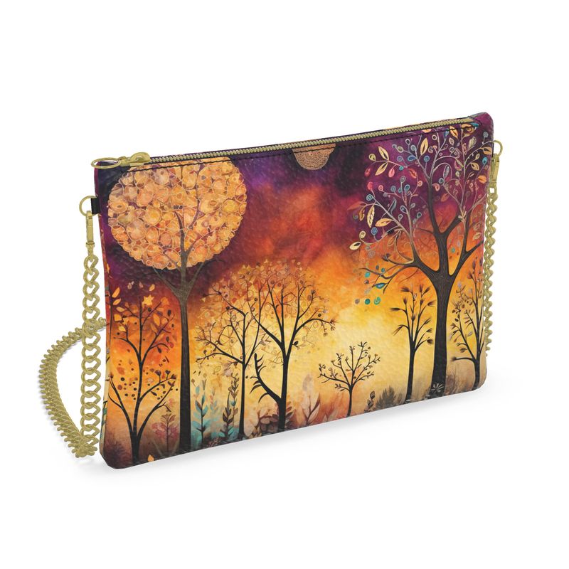 Purple Twilight forest silhouette Crossbody Bag