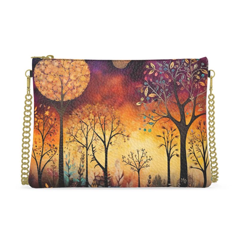 Purple Twilight forest silhouette Crossbody Bag