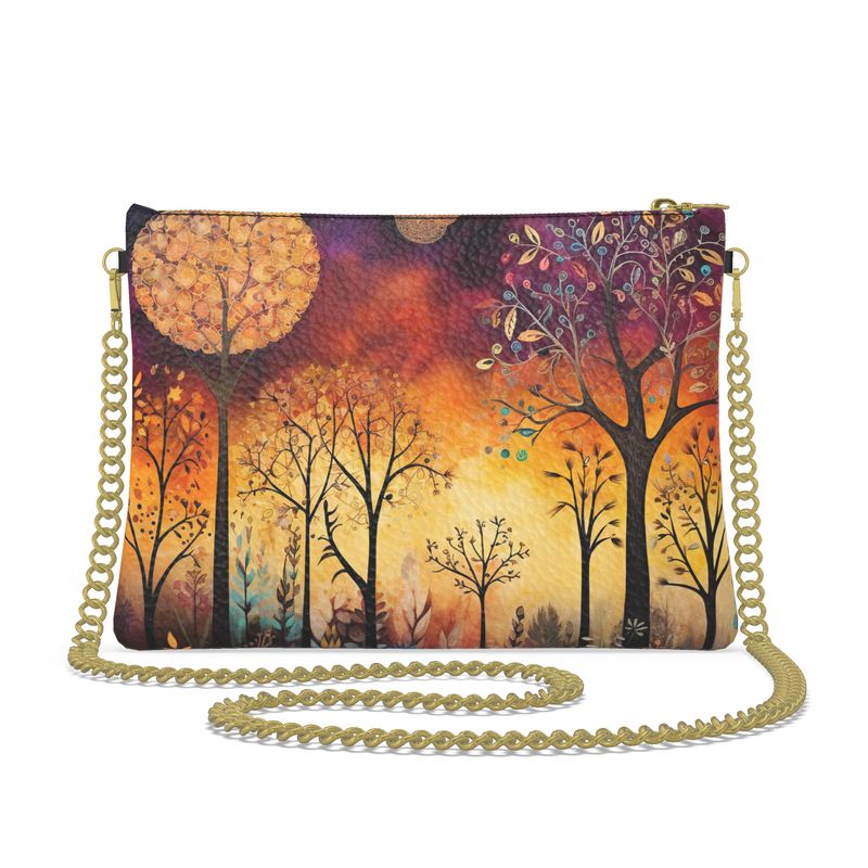 Purple Twilight forest silhouette Crossbody Bag